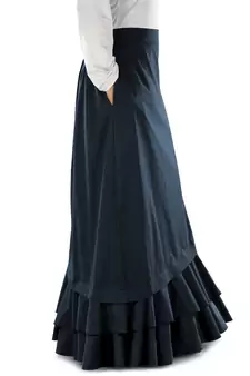 Blue Plain Cotton Islamic Skirts