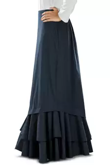 Blue Plain Cotton Islamic Skirts
