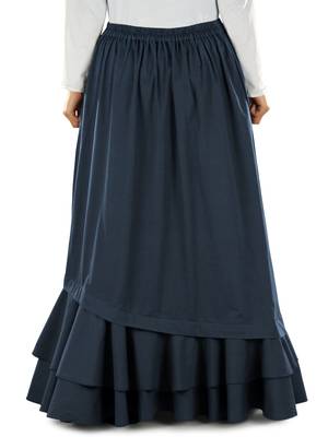 Blue Plain Cotton Islamic Skirts 4