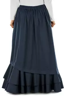 Blue Plain Cotton Islamic Skirts
