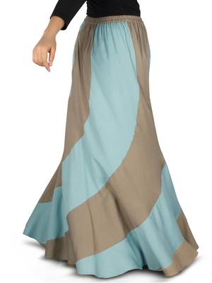 Blue Plain Rayon Islamic Skirts 2