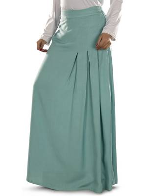 Blue Plain Rayon Islamic Skirts 2