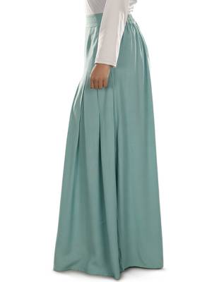 Blue Plain Rayon Islamic Skirts 3