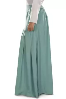 Blue Plain Rayon Islamic Skirts