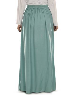 Blue Plain Rayon Islamic Skirts 4