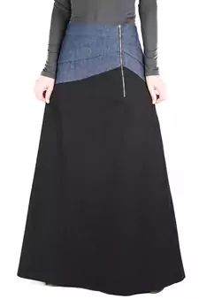 Black Plain Cotton Islamic Skirts