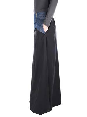 Black Plain Cotton Islamic Skirts 3