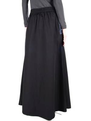 Black Plain Cotton Islamic Skirts 5