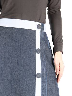 Blue Plain Chambray Islamic Skirts 3