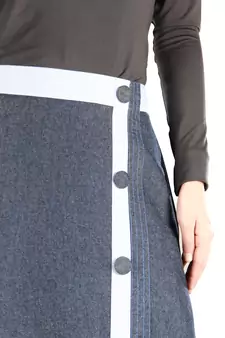 Blue Plain Chambray Islamic Skirts