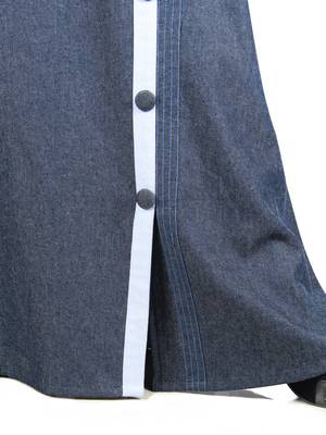 Blue Plain Chambray Islamic Skirts 4