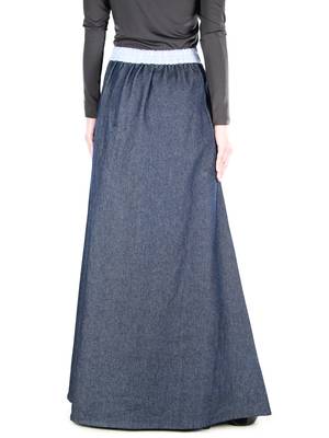 Blue Plain Chambray Islamic Skirts 5
