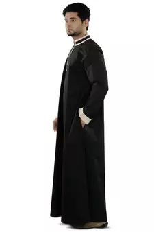 Black Plain Cotton Galabiyyas
