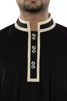 Black Plain Cotton Galabiyyas