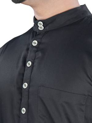 Black Plain Cotton Galabiyyas 2