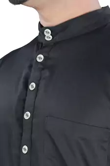 Black Plain Cotton Galabiyyas