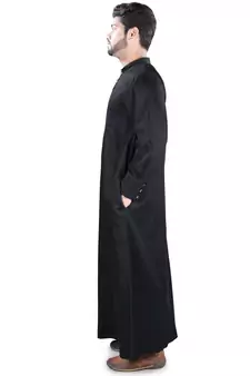 Black Plain Cotton Galabiyyas