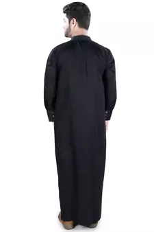 Black Plain Cotton Galabiyyas