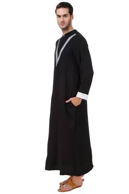 Black Plain Rayon Galabiyyas 2
