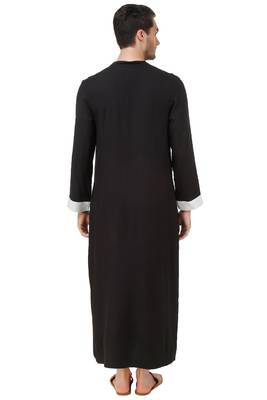 Black Plain Rayon Galabiyyas 3