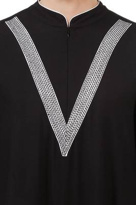 Black Plain Rayon Galabiyyas 4