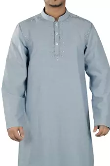 Blue Plain Cotton Galabiyyas