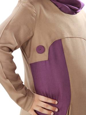 Brown Plain Rayon Kids-Abaya 4