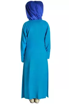 Blue Plain Rayon Kids-Abaya