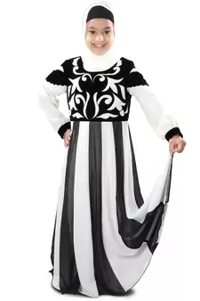 Black Plain Crepe Kids-Abaya