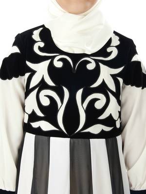 Black Plain Crepe Kids-Abaya 4