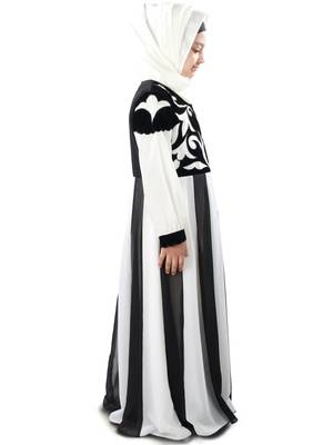 Black Plain Crepe Kids-Abaya 6