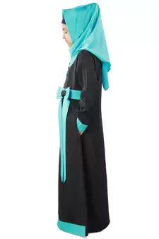 Black Plain Crepe Kids-Abaya
