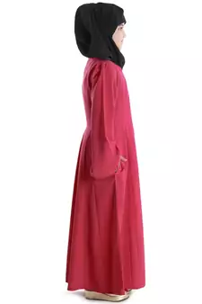 Pink Plain Crepe Kids-Abaya