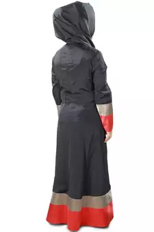 Black Plain Crepe Kids-Abaya