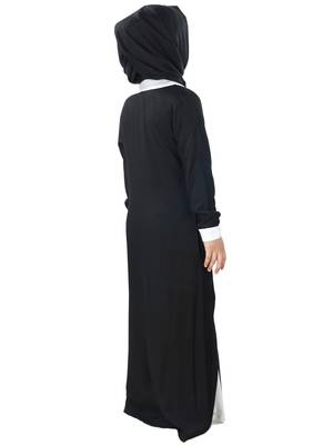 Black Plain Rayon Kids-Abaya 4