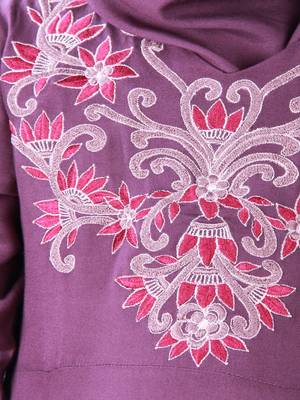 Purple Plain Rayon Kids-Abaya 4