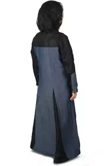 Blue Plain Crepe Kids-Abaya
