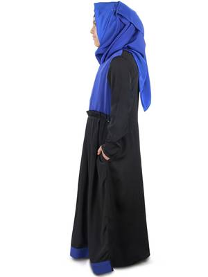 Black Plain Crepe Kids-Abaya 4
