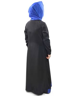 Black Plain Crepe Kids-Abaya 5