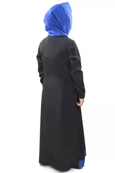Black Plain Crepe Kids-Abaya