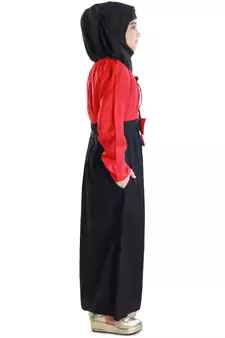 Red Plain Rayon Kids-Abaya
