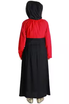 Red Plain Rayon Kids-Abaya