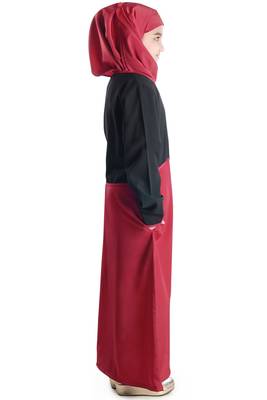 Pink Plain Crepe Kids-Abaya 3