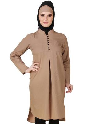 MyBatua Afnan Cotton Khaki Tunic 1