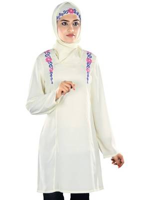 MyBatua Muzaynah White Tunic 1