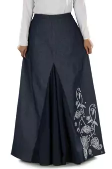Blue  Plain Cotton Islamic Skirts