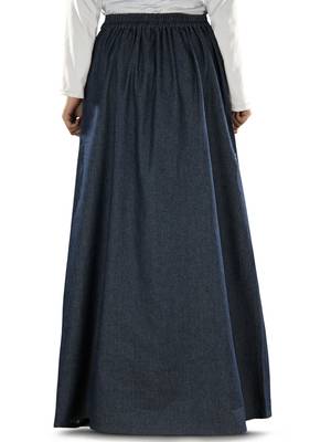 Blue  Plain Cotton Islamic Skirts 5