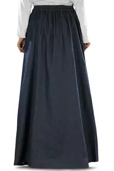 Blue  Plain Cotton Islamic Skirts