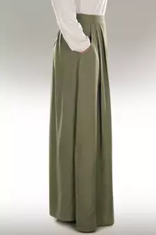 Green Plain Rayon Islamic Skirts