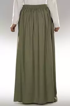 Green Plain Rayon Islamic Skirts